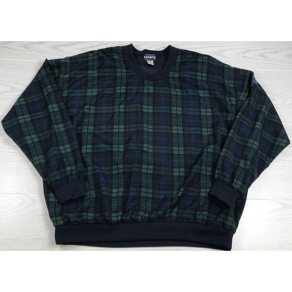 Vintage Divots Tartan Plaid Golf Windbreaker Jacket Mens XL  Eagles Landing Logo